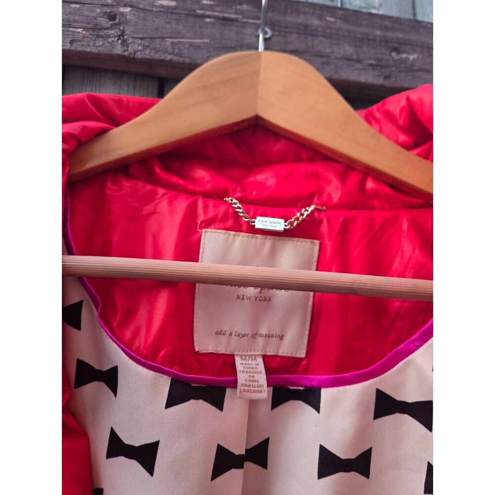 Kate Spade Lollipop Red Down Puffer Coat — Size M Pre-Owned - Picture 9 of 15